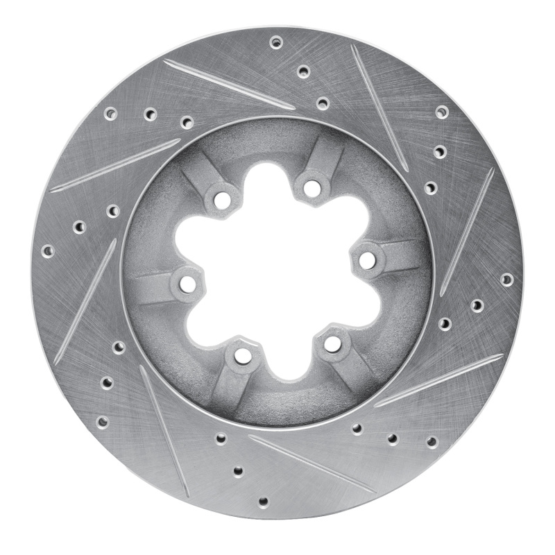 Chevrolet Colorado Brake Rotor (1) - Front Left - R1 Concepts - Drilled & Slotted - Silver - `09-`12